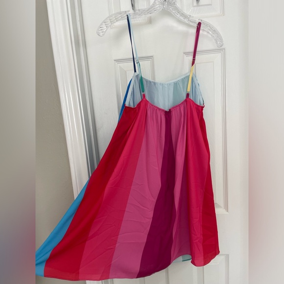 Show Me Your Mumu Rainbow Stripe Carlotta Mini Dress Size S NWT - Picture 4 of 7
